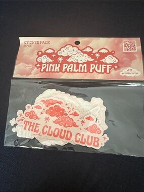 Pink Palm Puff 'The Cloud Club' Sticker Pack - Pink